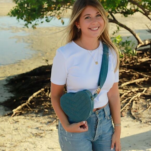 Anthropology Heart Shaped Crossbody Bag - Picture 6 of 7